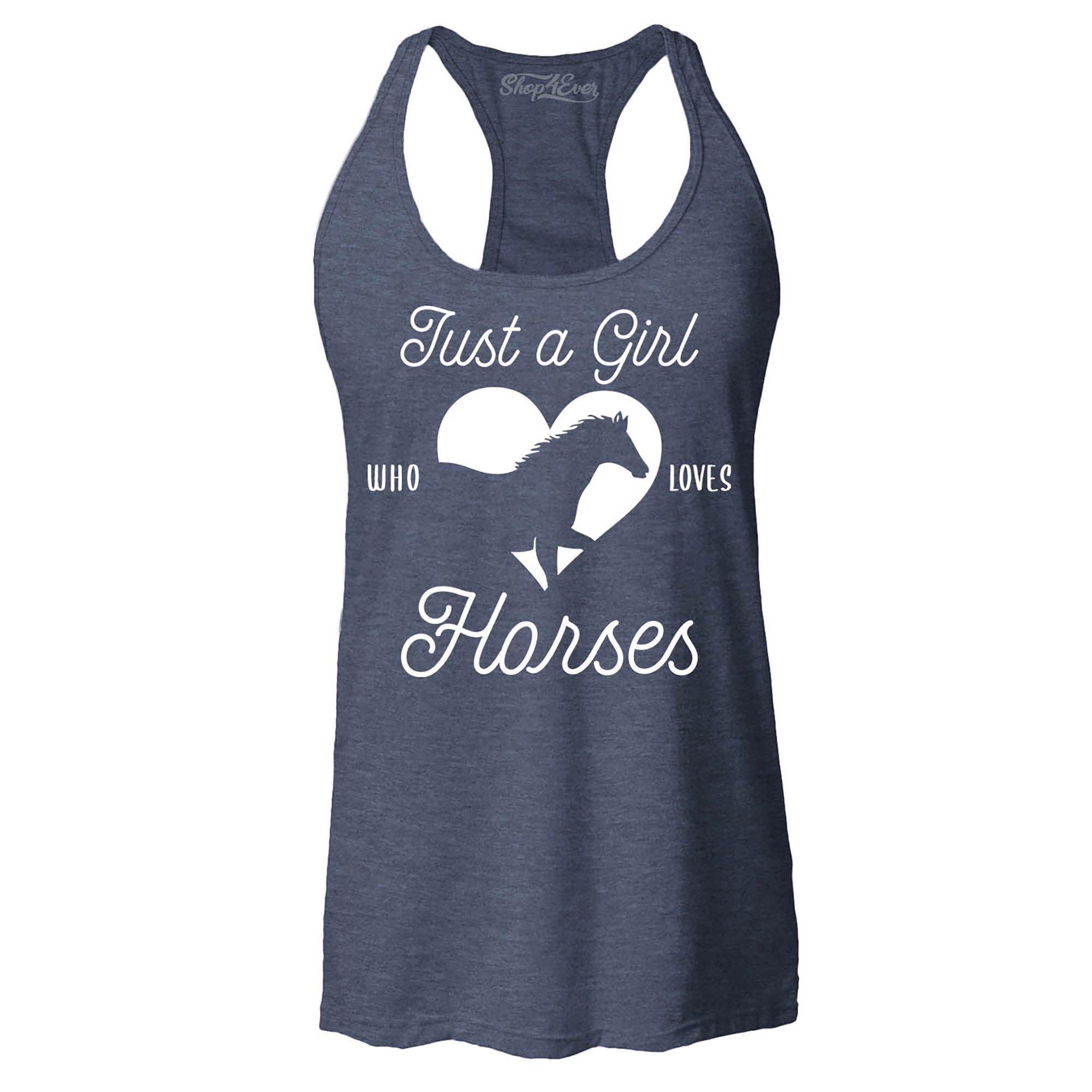 Just A Girl Who Loves Horses Women's Racerback Tank Top Slim Fit