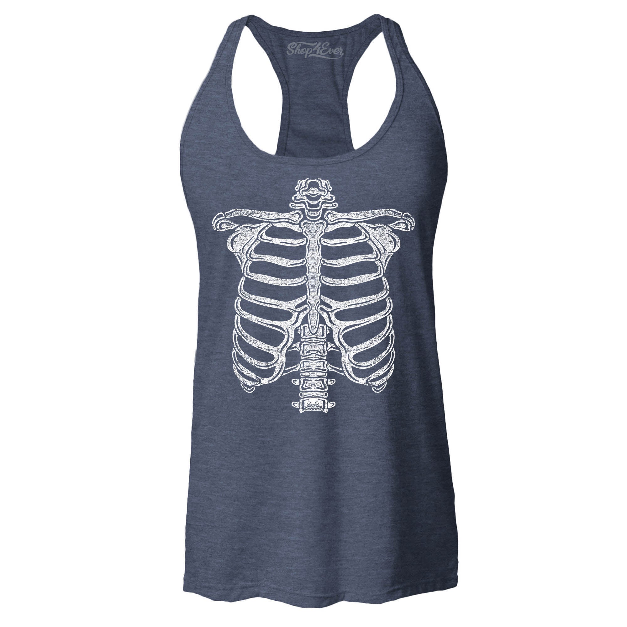 Skeleton Ribcage Women's Racerback Tank Top Slim Fit