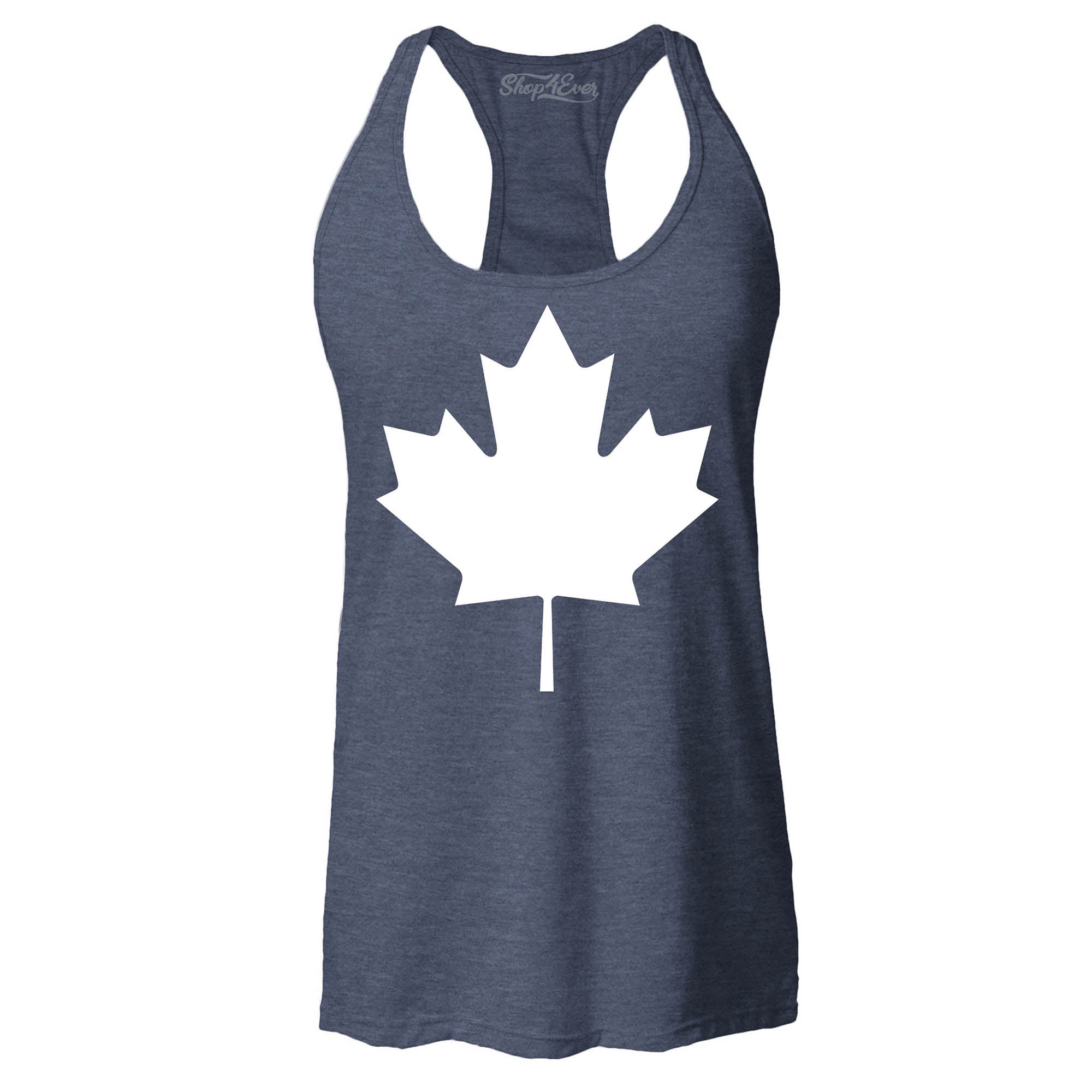 Canada White Maples Leaf Women's Racerback Tank Top Slim FIT