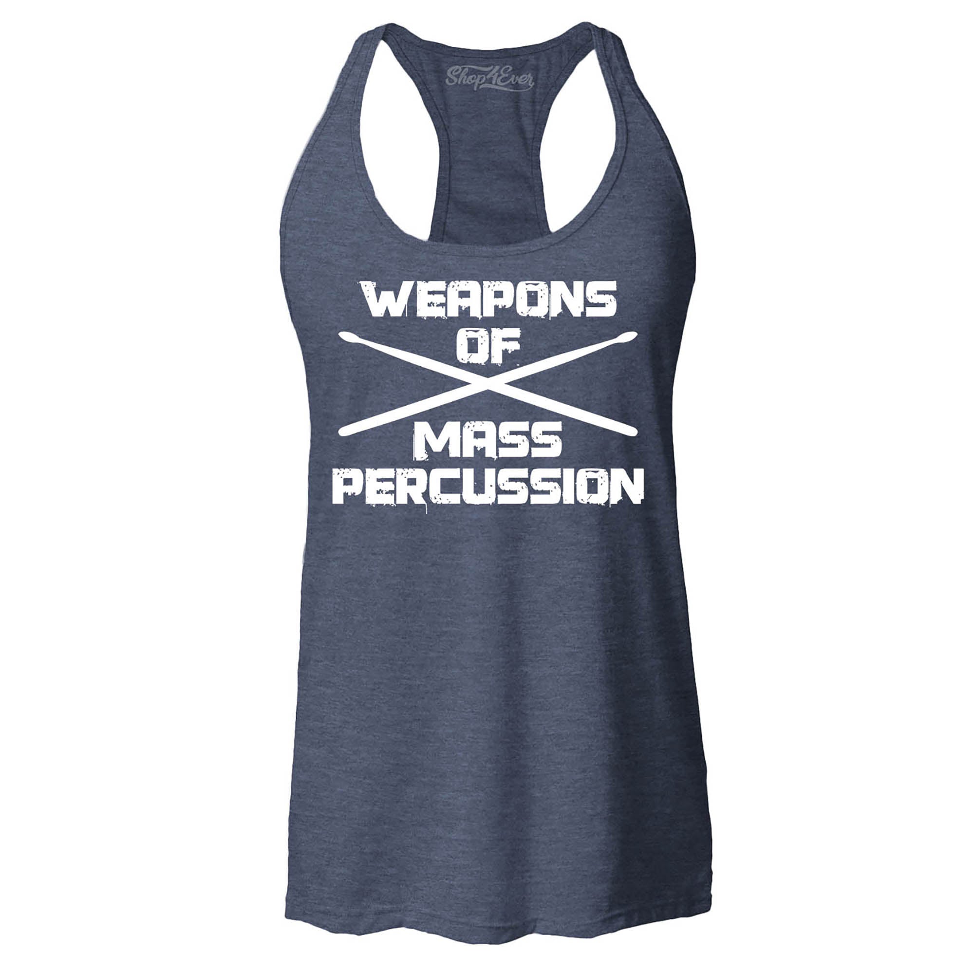 Weapons of Mass Percussion Drumsticks Drummer Women's Racerback Tank Top Slim Fit