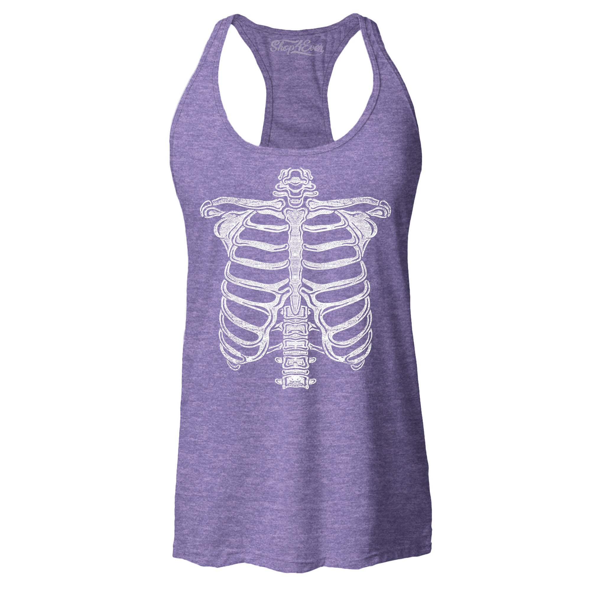 Skeleton Ribcage Women's Racerback Tank Top Slim Fit