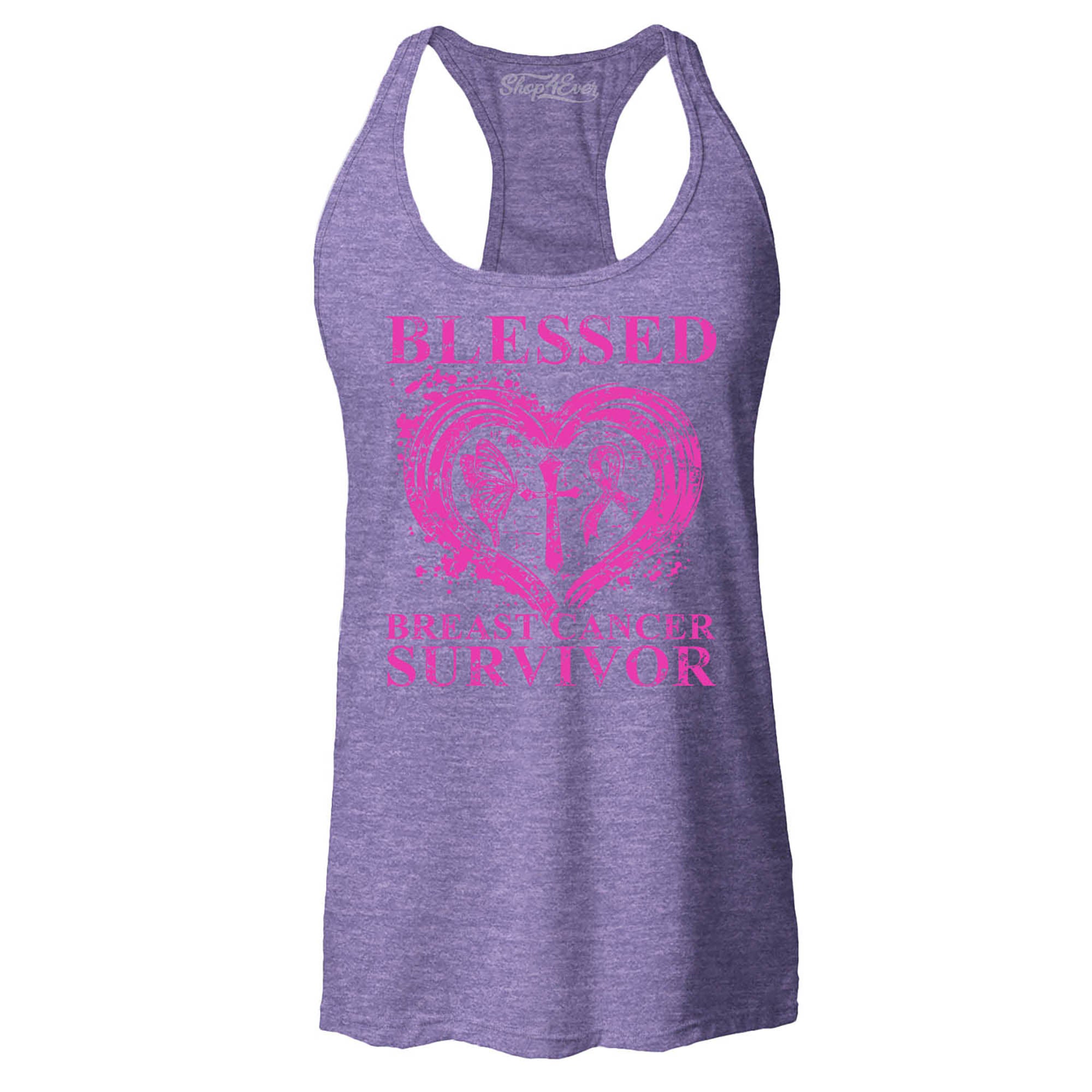Blessed Breast Cancer Awareness Women's Racerback Tank Top Slim Fit