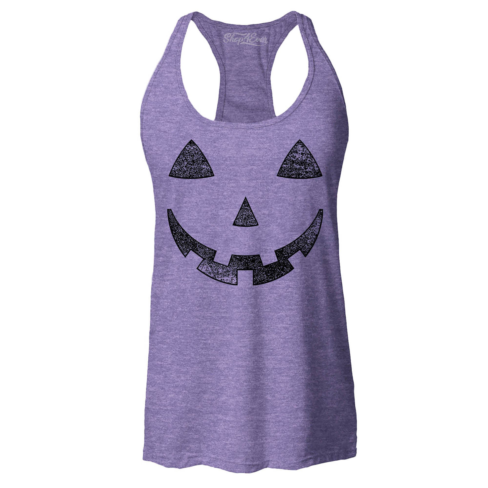Jack O' Lantern Halloween Pumpkin Costume Women's Racerback Tank Top Slim Fit