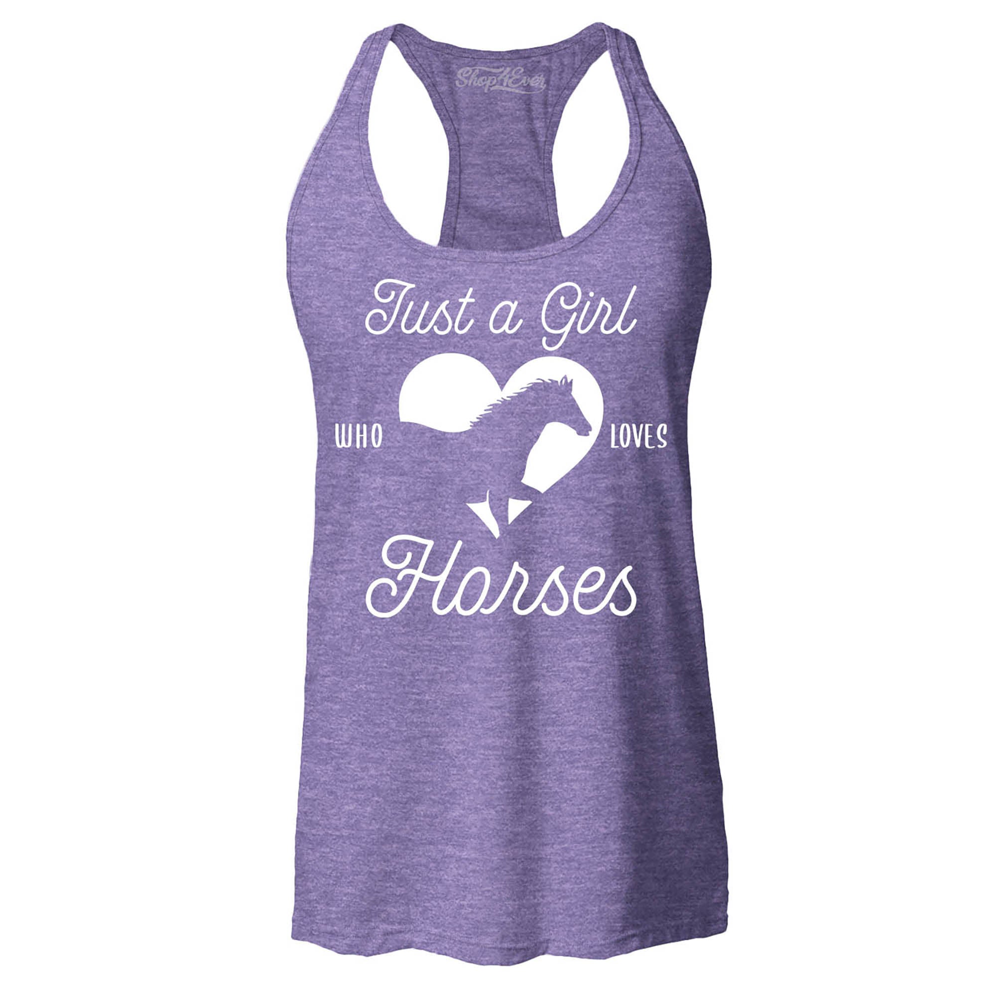 Just A Girl Who Loves Horses Women's Racerback Tank Top Slim Fit
