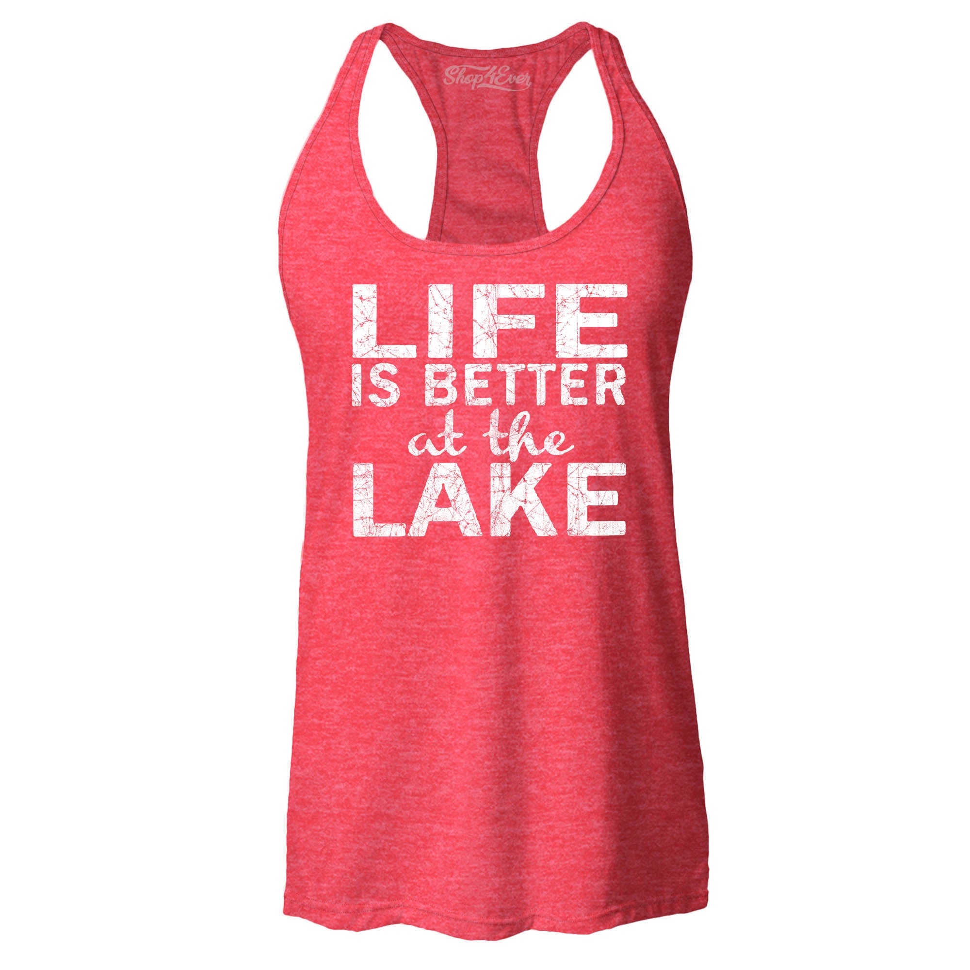 Life is Better at The Lake Women's Racerback Tank Top Slim Fit