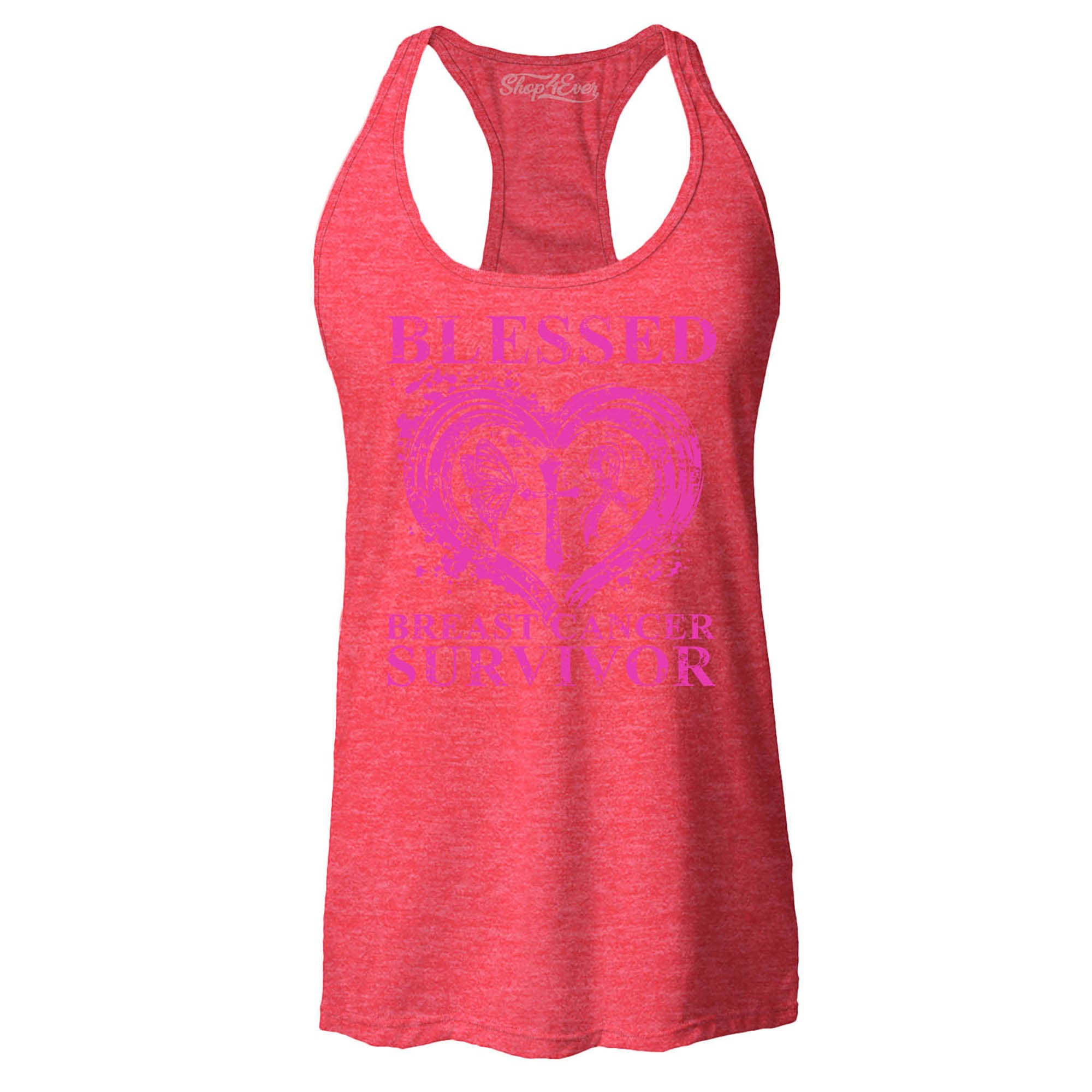Blessed Breast Cancer Awareness Women's Racerback Tank Top Slim Fit