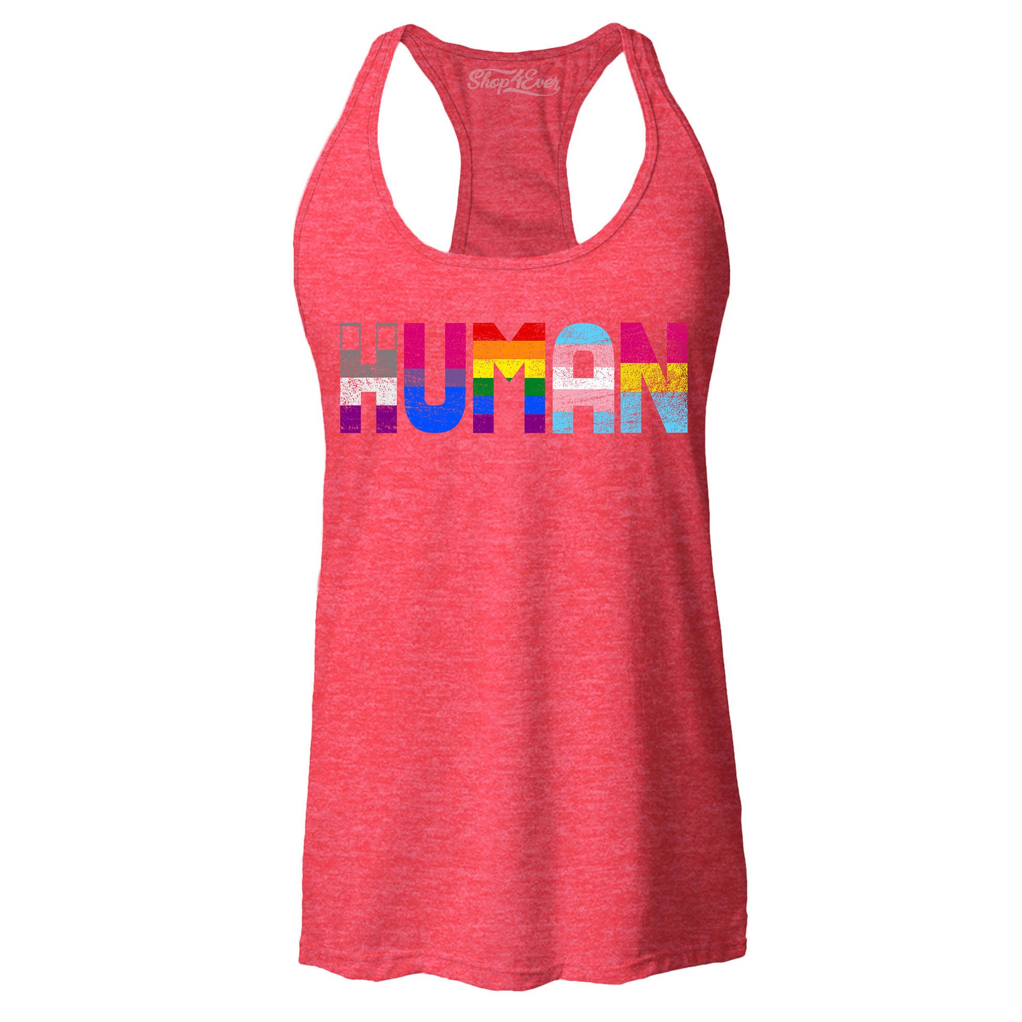 Human Pride Flags Women's Racerback Tank Top Slim Fit