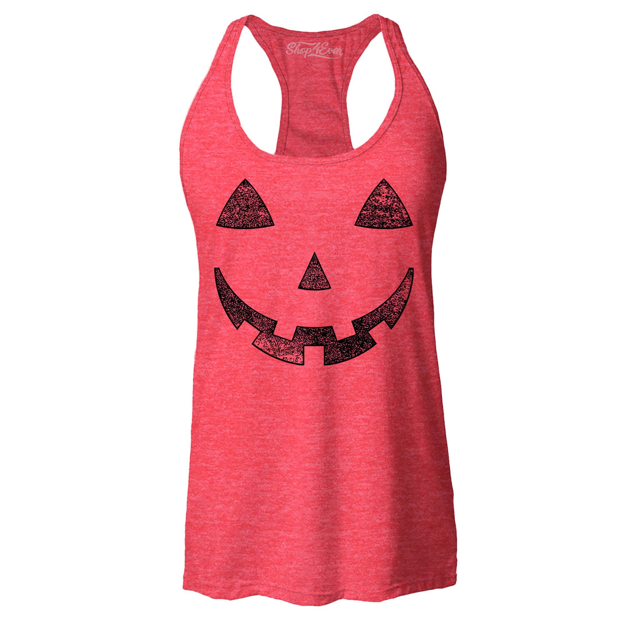 Jack O' Lantern Halloween Pumpkin Costume Women's Racerback Tank Top Slim Fit