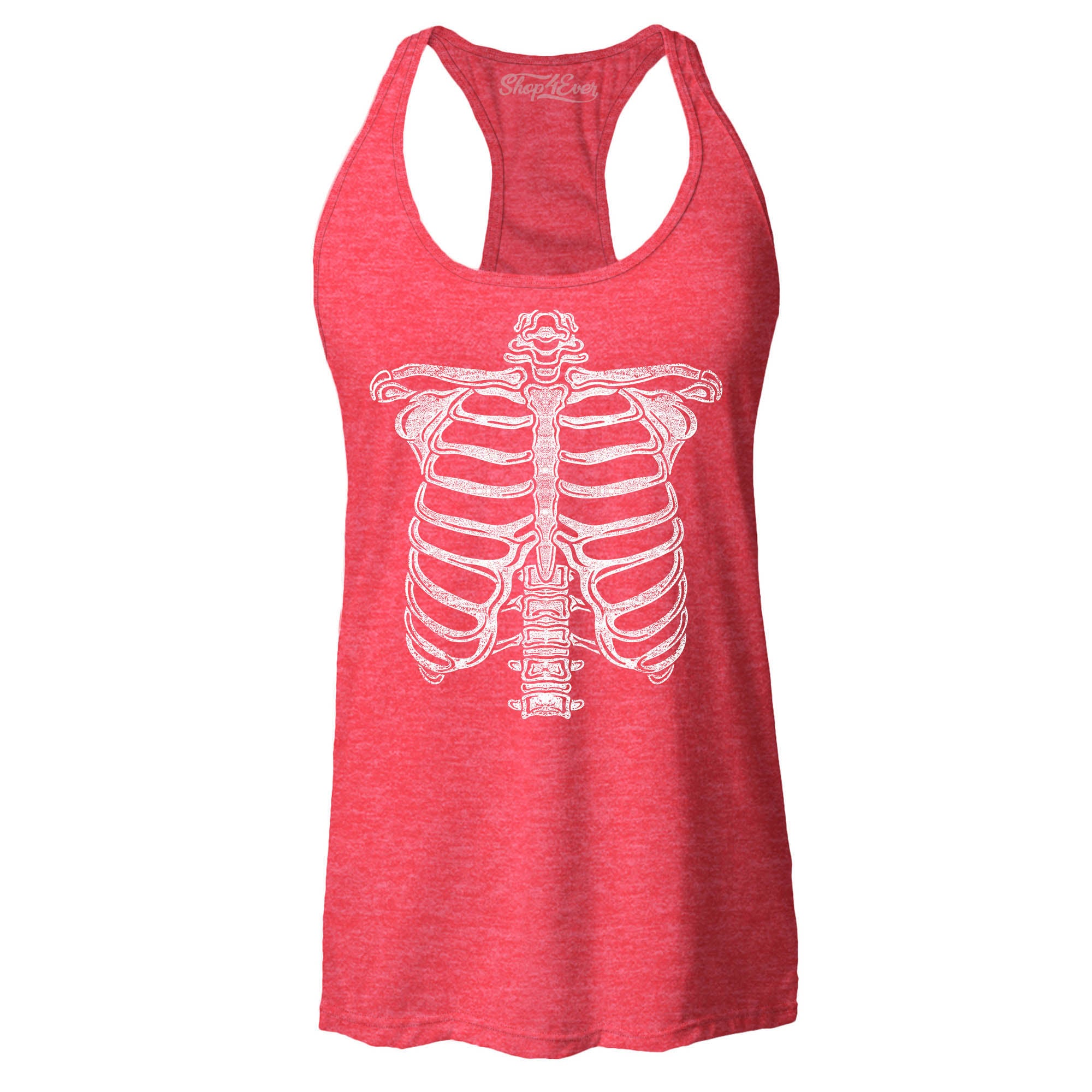 Skeleton Ribcage Women's Racerback Tank Top Slim Fit