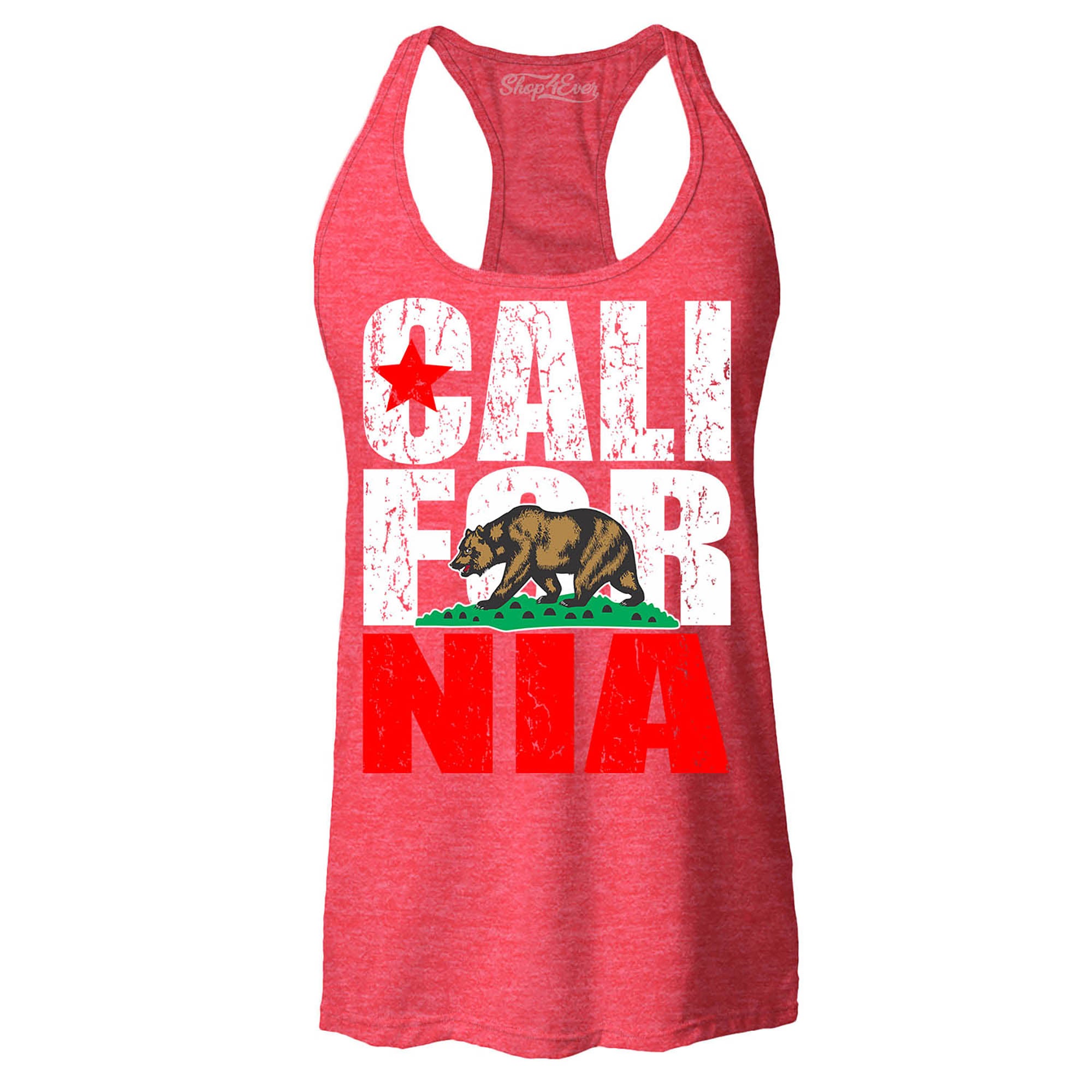 California State Flag Bear Women's Racerback Tank Top