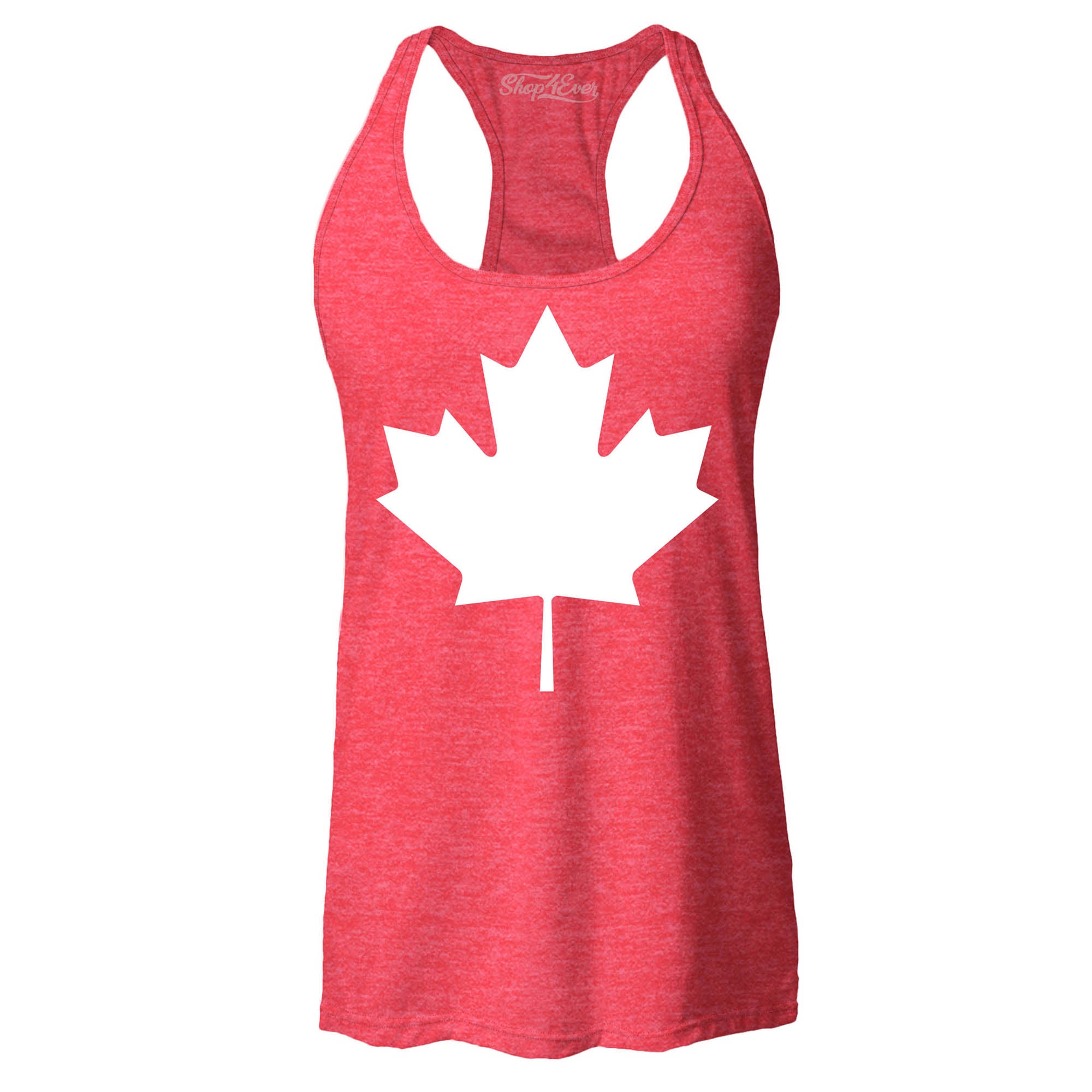 Canada White Maples Leaf Women's Racerback Tank Top Slim FIT