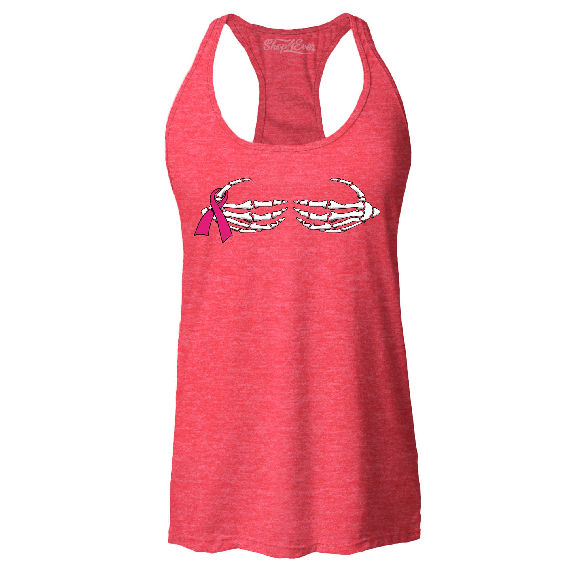 Skeleton Hands Women's Racerback Tank Top Breast Cancer Awareness Tank Tops Slim FIT