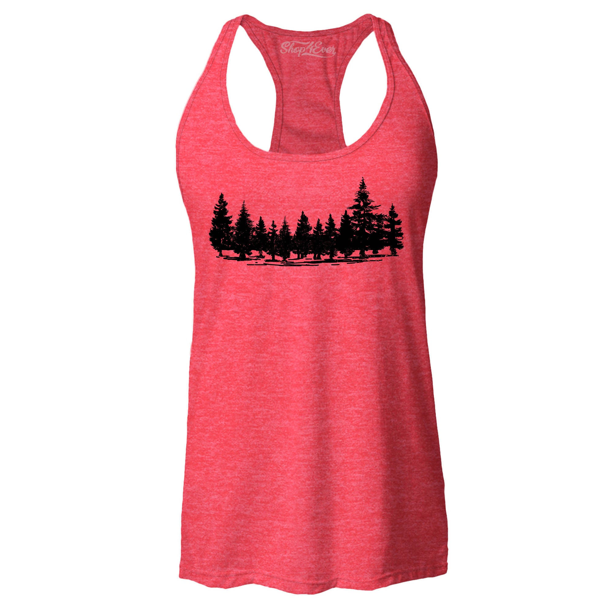 Forest Trees Nature Mountains Wildlife Women's Racerback Tank Top Slim Fit