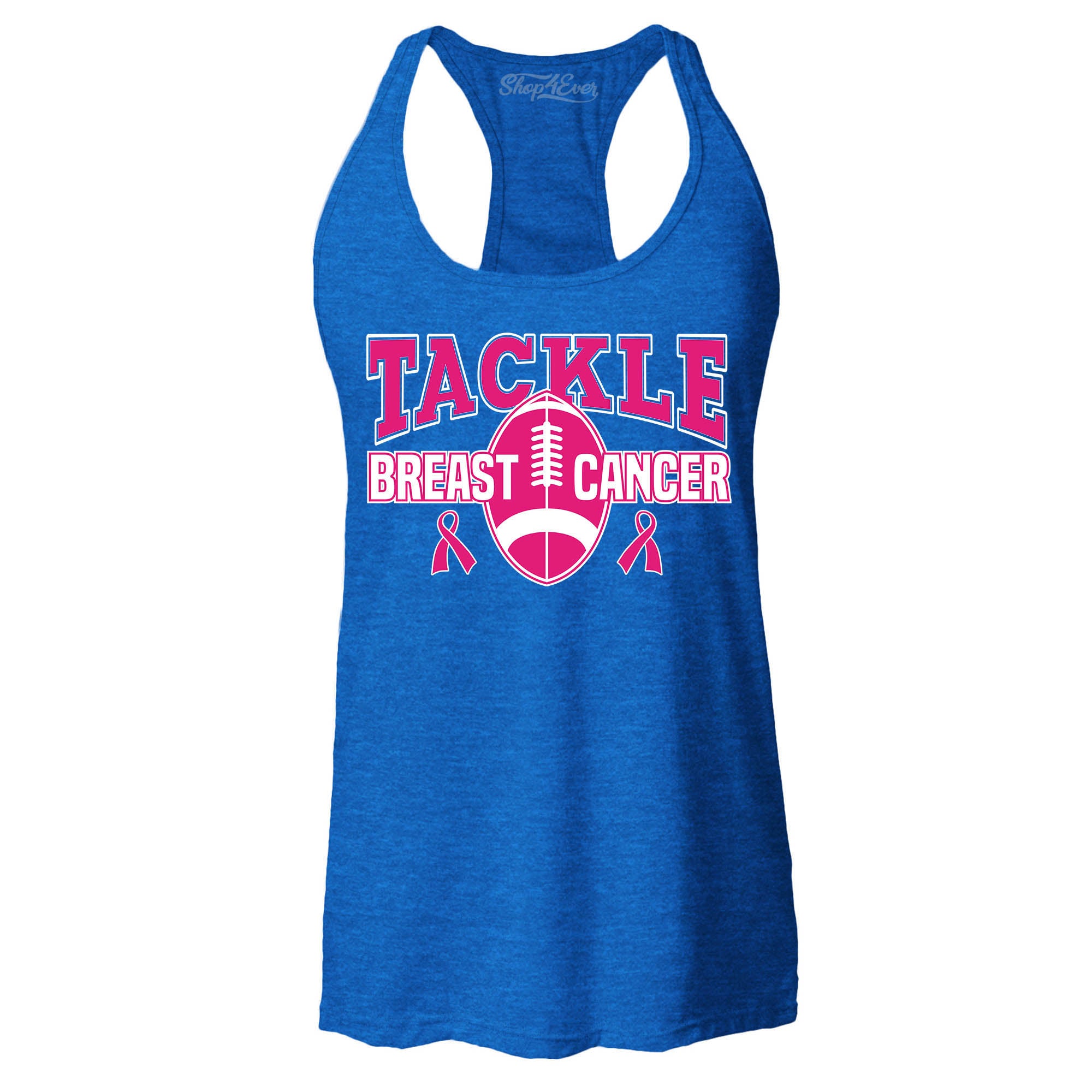 Tackle Breast Cancer Awareness Women's Racerback Tank Top Slim Fit