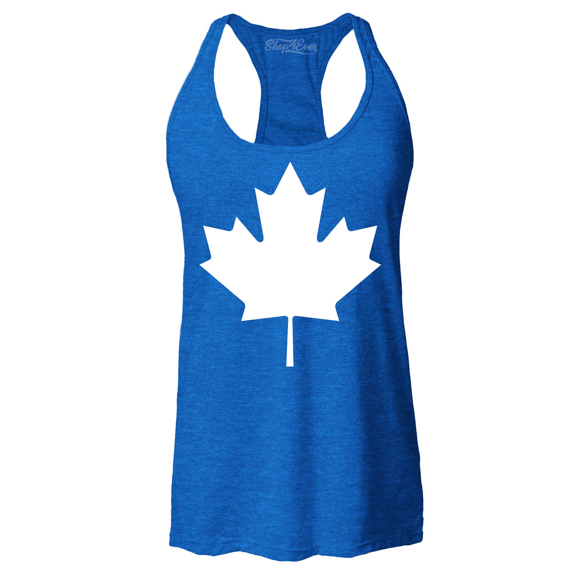 Canada White Maples Leaf Women's Racerback Tank Top Slim FIT