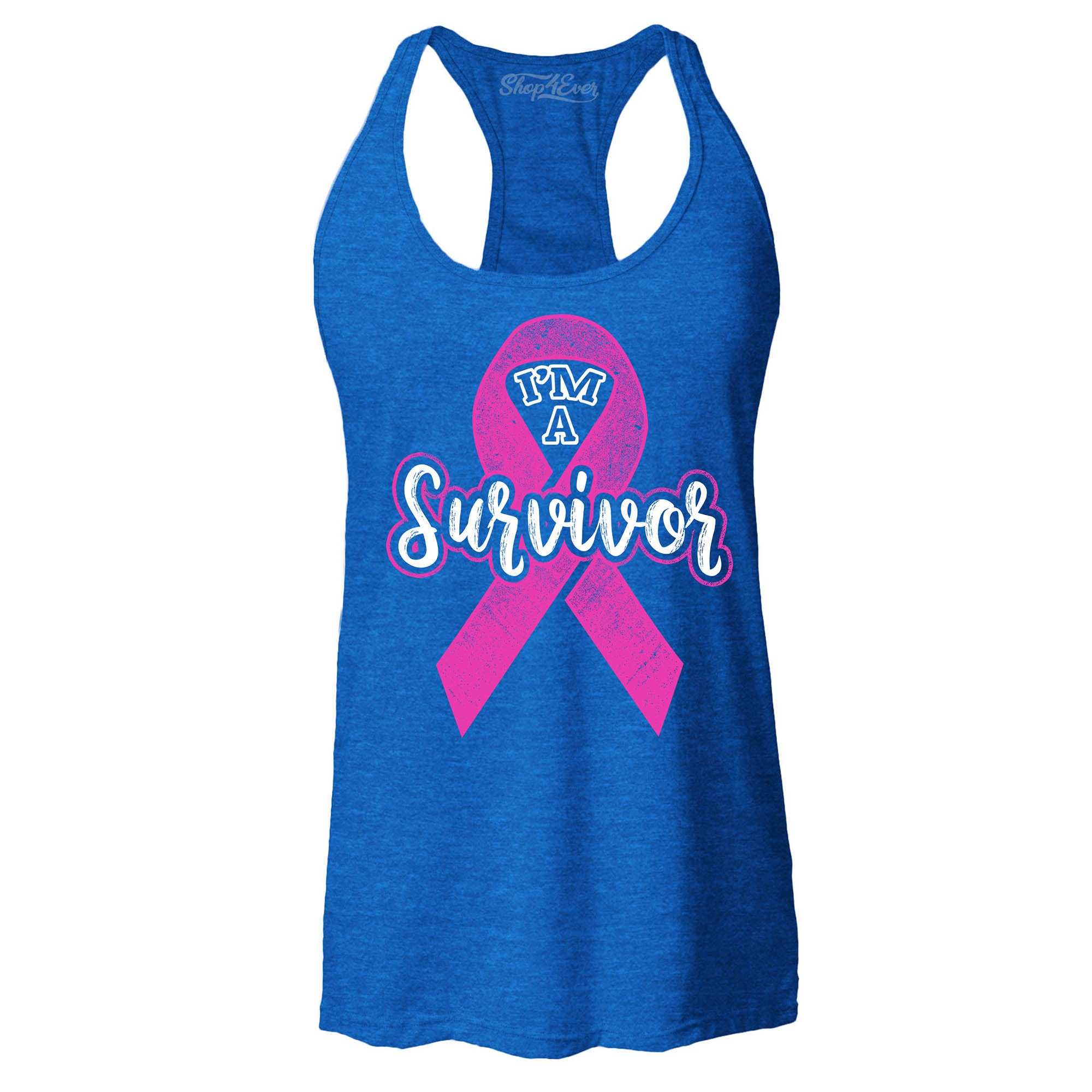 I'm A Survivor Breast Cancer Awareness Women's Racerback Tank Top Slim Fit