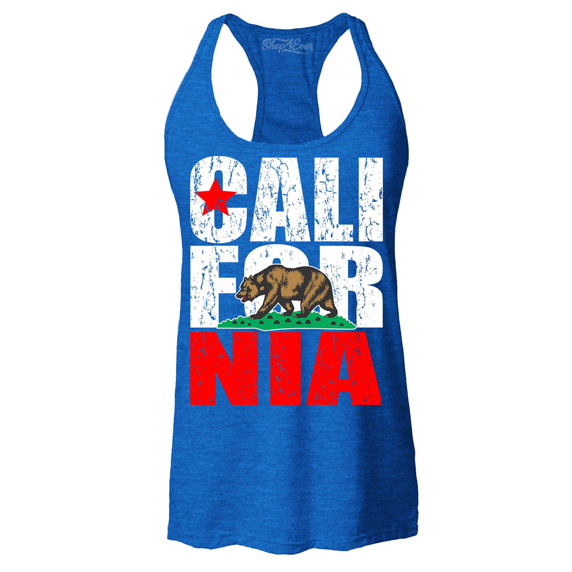 California State Flag Bear Women's Racerback Tank Top