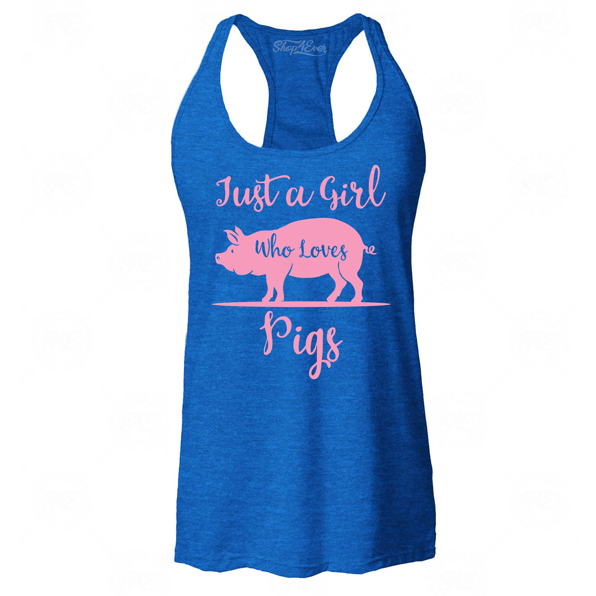 Just A Girl Who Loves Pigs Women's Racerback Tank Top Slim Fit