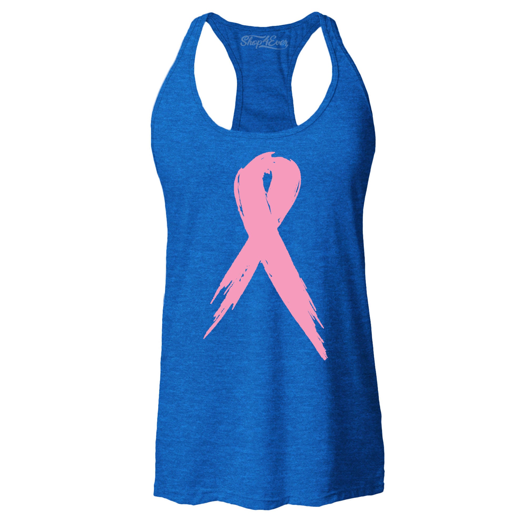 Pink Breast Cancer Ribbon Women's Racerback Tank Top Slim FIT