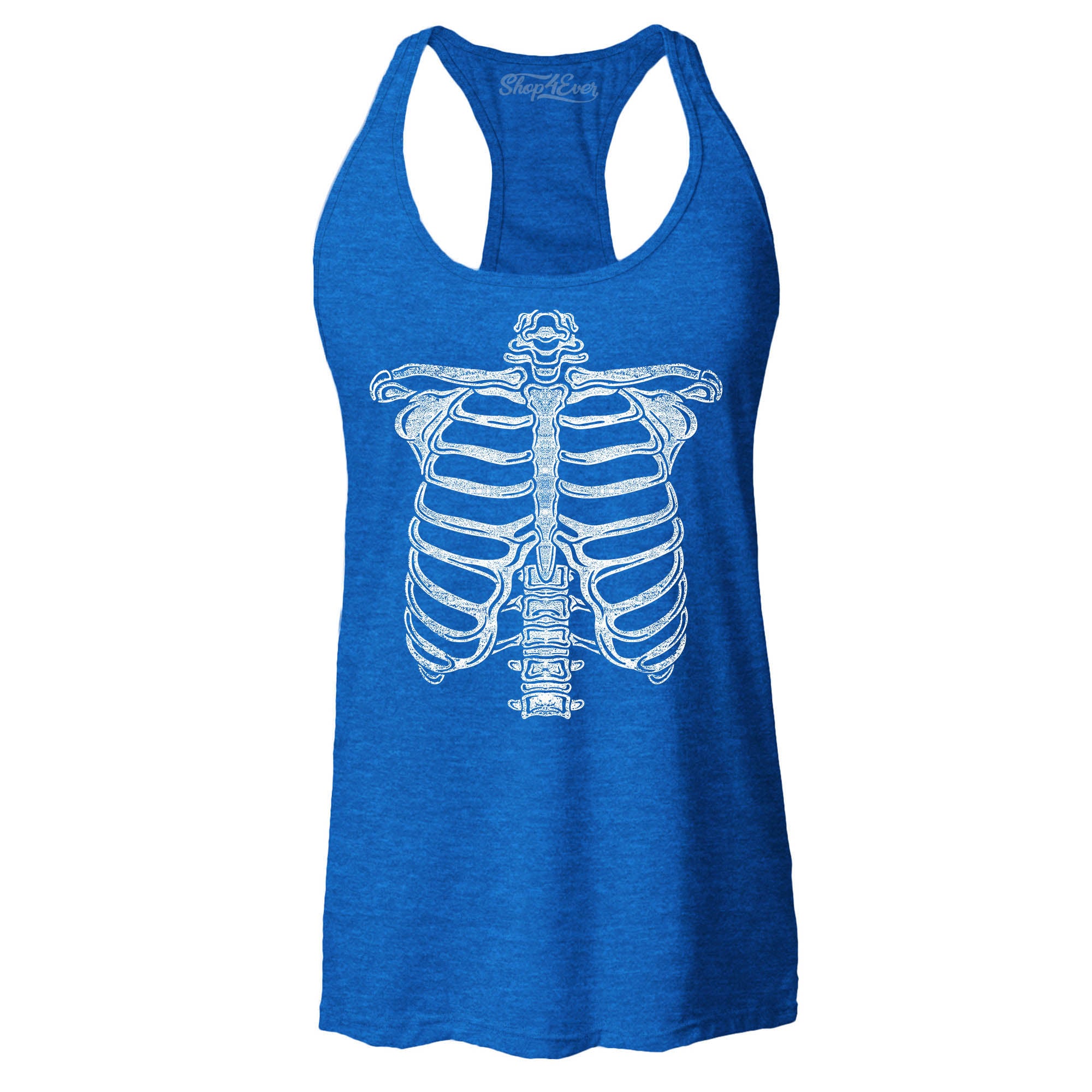 Skeleton Ribcage Women's Racerback Tank Top Slim Fit