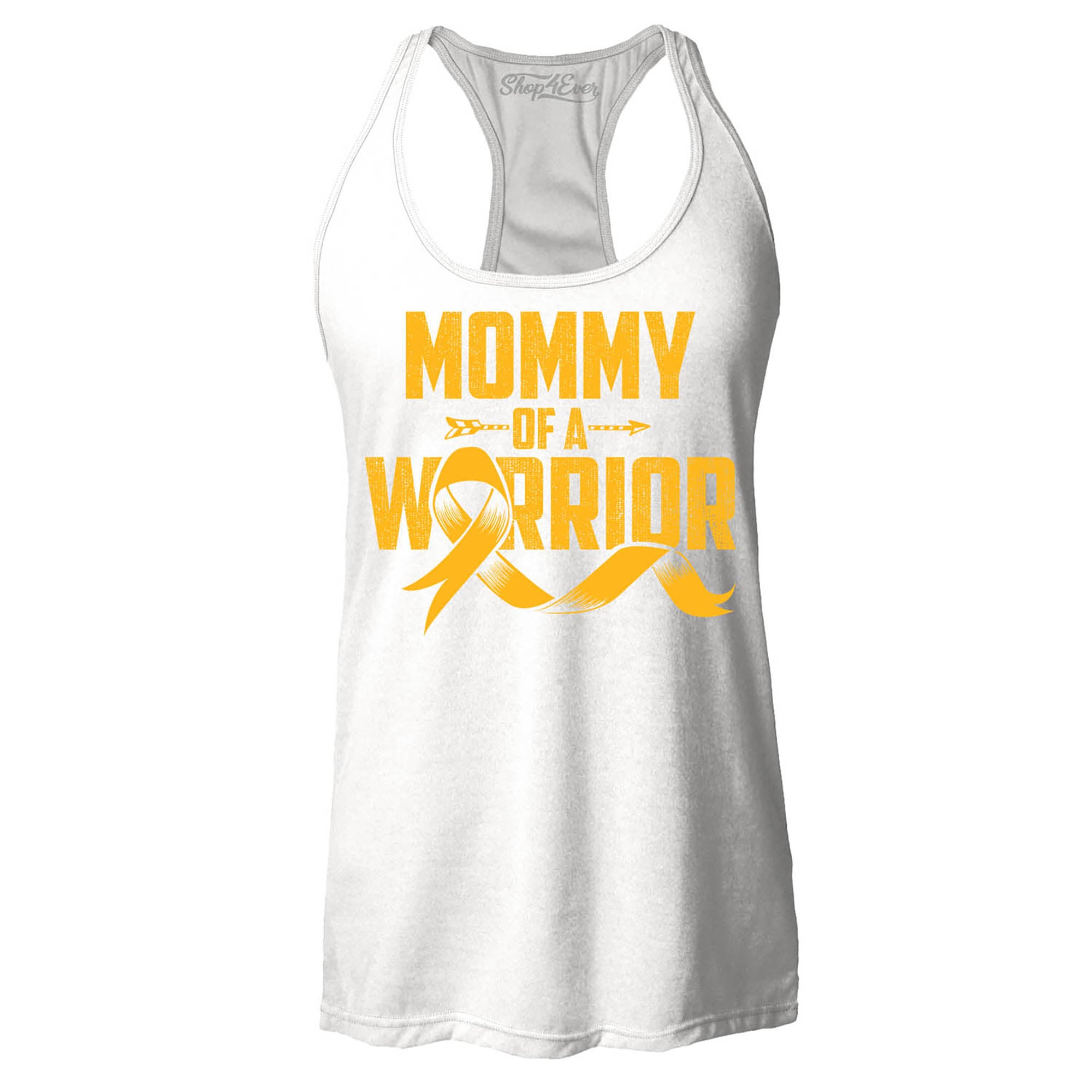 Mommy of a Warrior Childhood Cancer Awareness Women's Racerback Tank Top Slim Fit