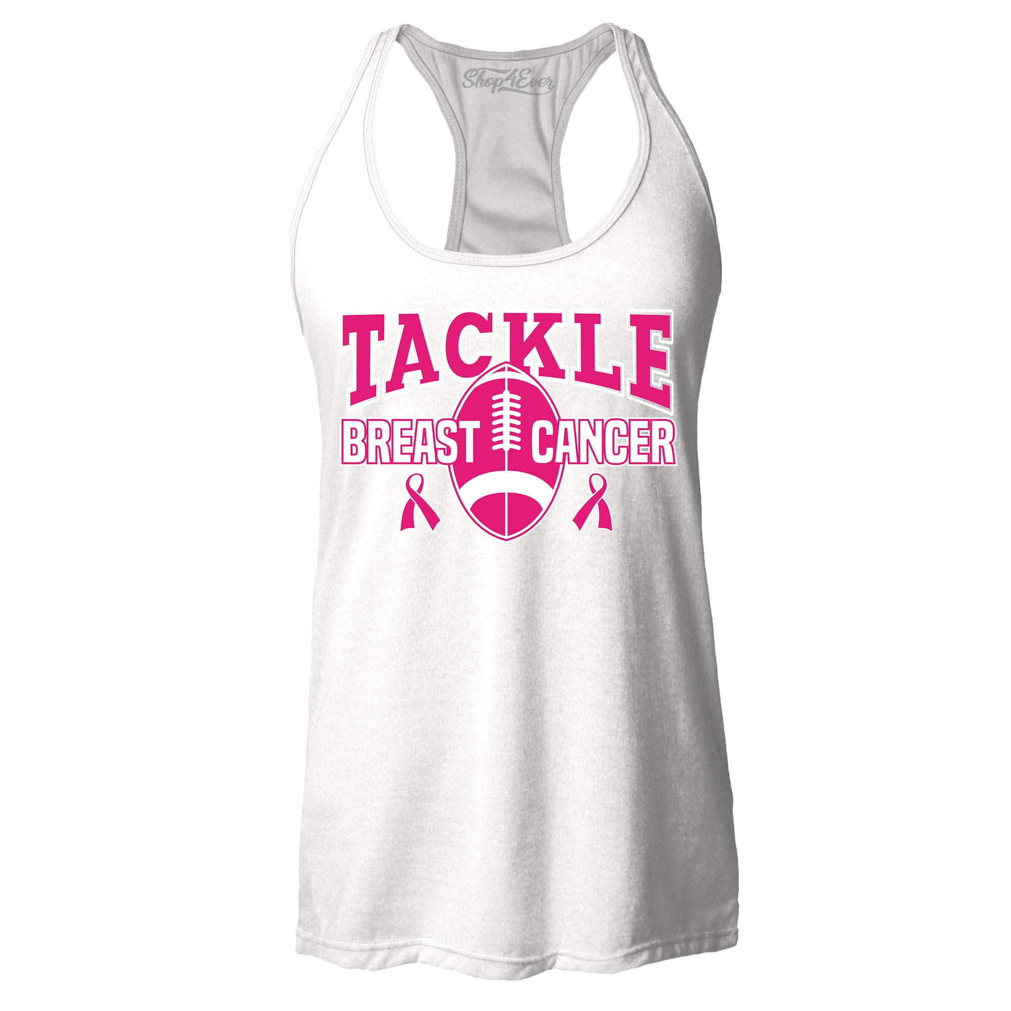 Tackle Breast Cancer Awareness Women's Racerback Tank Top Slim Fit