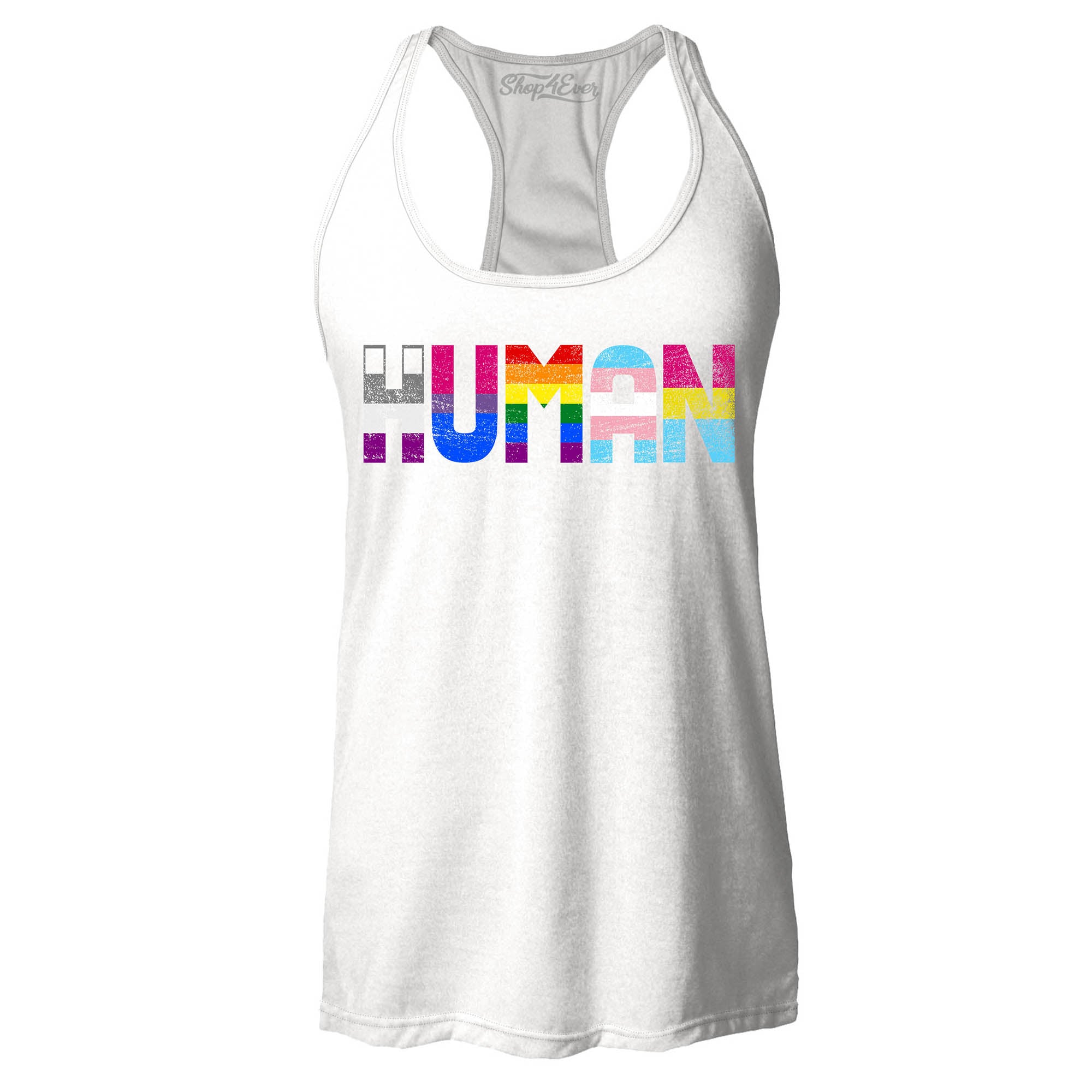 Human Pride Flags Women's Racerback Tank Top Slim Fit