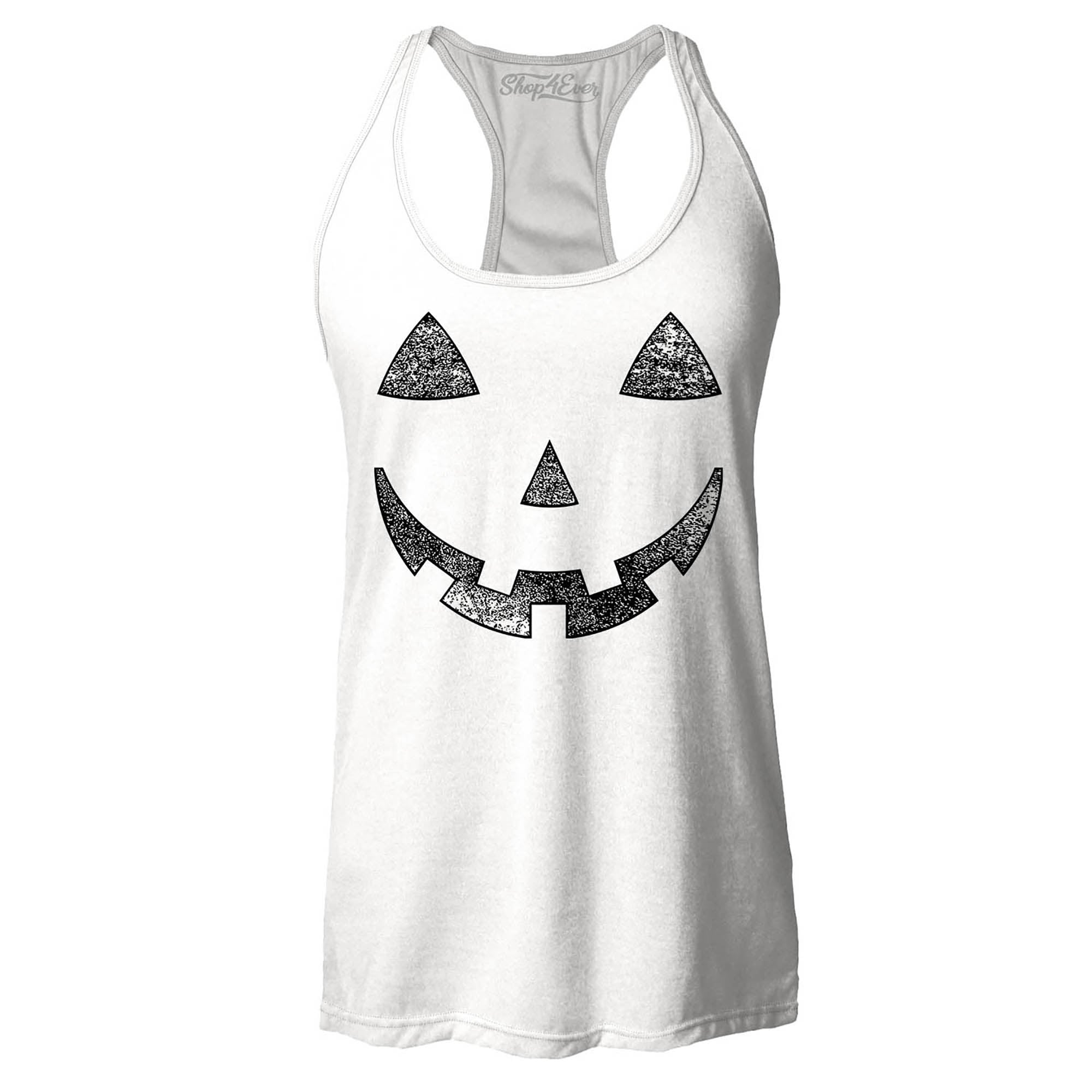 Jack O' Lantern Halloween Pumpkin Costume Women's Racerback Tank Top Slim Fit
