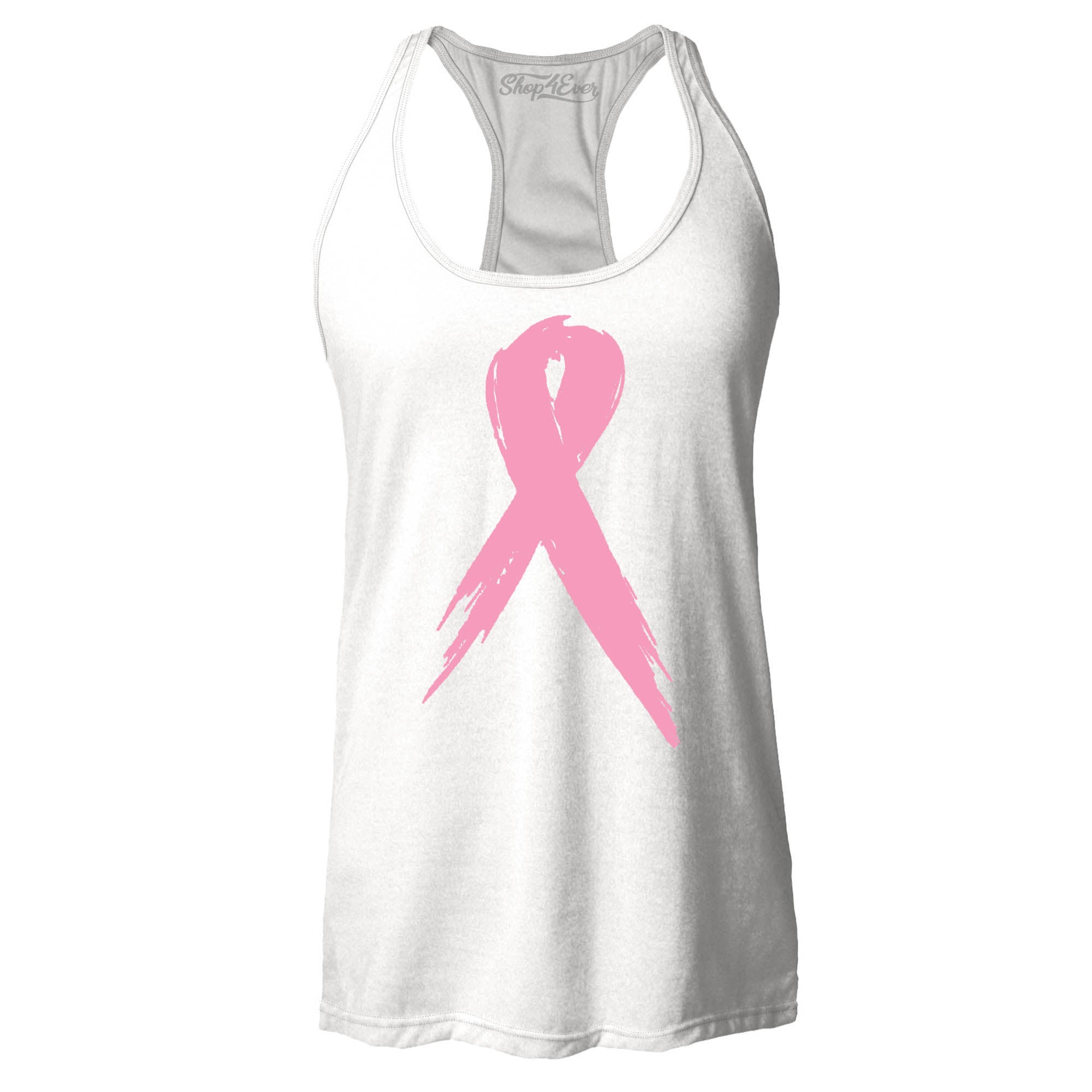 Pink Breast Cancer Ribbon Women's Racerback Tank Top Slim FIT