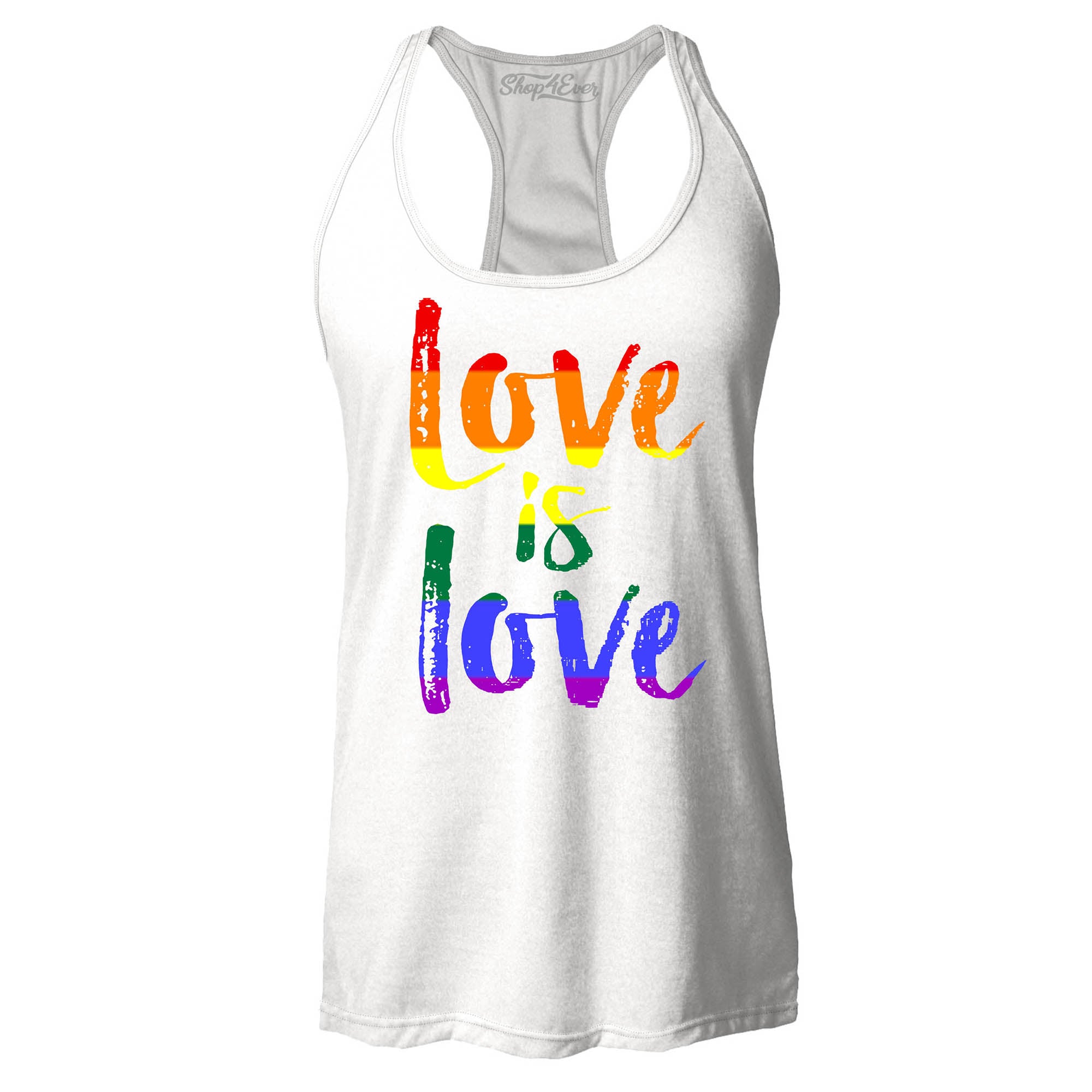 Love is Love Women's Racerback Gay Pride Tank Tops Slim FIT
